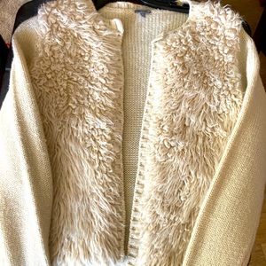 Fake fur sweater jacket